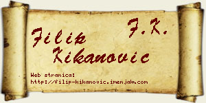 Filip Kikanović vizit kartica